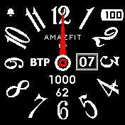 Analog_Uppercase_Numbers_Black1 Amazfit BIP watchface