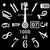 Analog_Uppercase_Numbers_Black2_RU Amazfit BIP watchface
