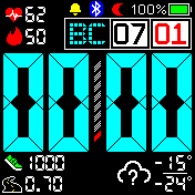 Big_digital_cyan_redmonths_target Amazfit BIP watchface