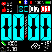 Big_digital_cyan_redmonths_target Amazfit BIP watchface