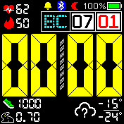 Big_digital_yellow Amazfit BIP watchface