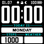 BlackWhiteLong_eng Amazfit BIP watchface