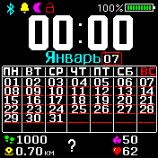 Calendar2 Amazfit BIP watchface