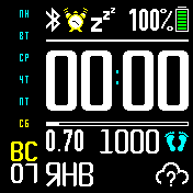 Comfort_black-aqua-white Amazfit BIP watchface