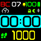 DedushFace_09_cyan Amazfit BIP watchface