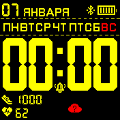 Easy_watch_Yellow Amazfit BIP watchface