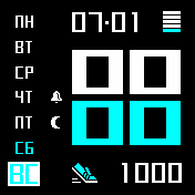 Mod_SM_cyan Amazfit BIP watchface