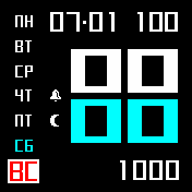 Mod_SM_cyan_temp Amazfit BIP watchface