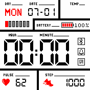 Sectioned_pulse_EN Amazfit BIP watchface