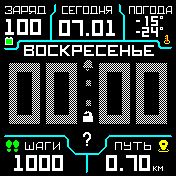 Stratos_Black_Cyan Amazfit BIP watchface