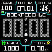 Stratos_Black_Cyan Amazfit BIP watchface