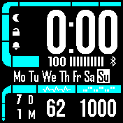 Trek_v1_Cyan Amazfit BIP watchface