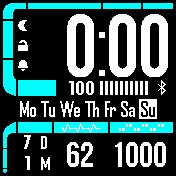 Trek_v1_Cyan Amazfit BIP watchface