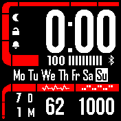 Trek_v1_Red Amazfit BIP watchface