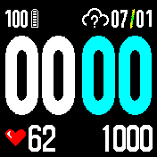 White_cyan_pulse Amazfit BIP watchface
