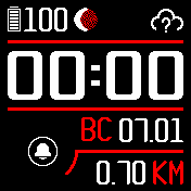 mono_red_distance Amazfit BIP watchface