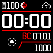 mono_red_steps Amazfit BIP watchface
